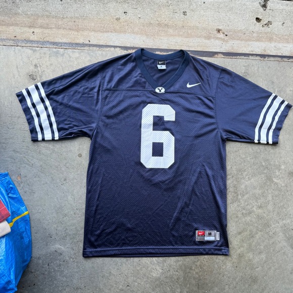 Nike Other - Nike BYU Cougars Football Jersey Navy Blue Number 6 Mens Medium Mesh Authentic